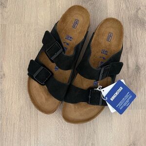 Birkenstock Black Suede Sandals